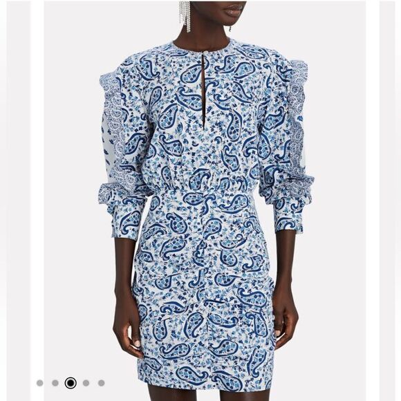 New ISABEL MARANT ÉTOILE Lexini Paisley Cotton Mini Dress Size 38/ US Medium - Picture 1 of 14